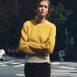 Zara Soft Knit Oversized Yellow Sweater